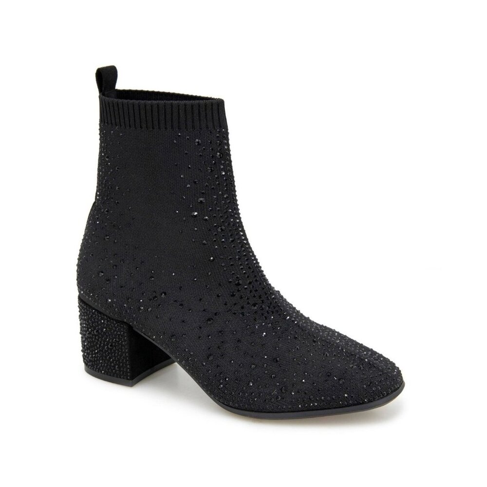 Kenneth Cole Reaction Womens Renee Jewel Round Toe Booties Black Size 5.5 NIB